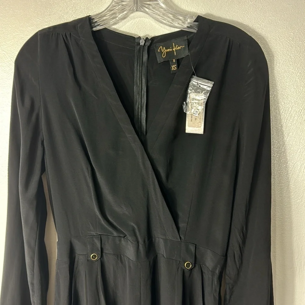 Yumi Kim Carly Romper Women's XS Black 100% Silk NWT Pockets‎ - Picture 8 of 14